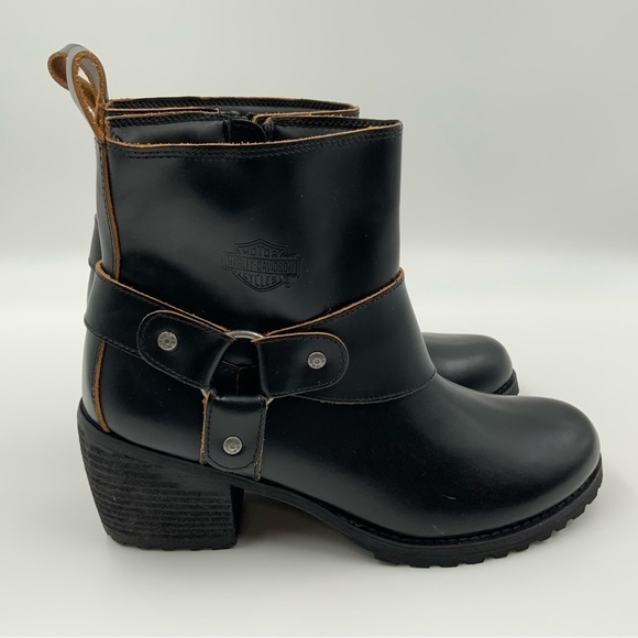 Harley-Davidson Lalanne Black Motorcycle Women’s Harness Boots. Size 9.5. (NWT). - Picture 2 of 11